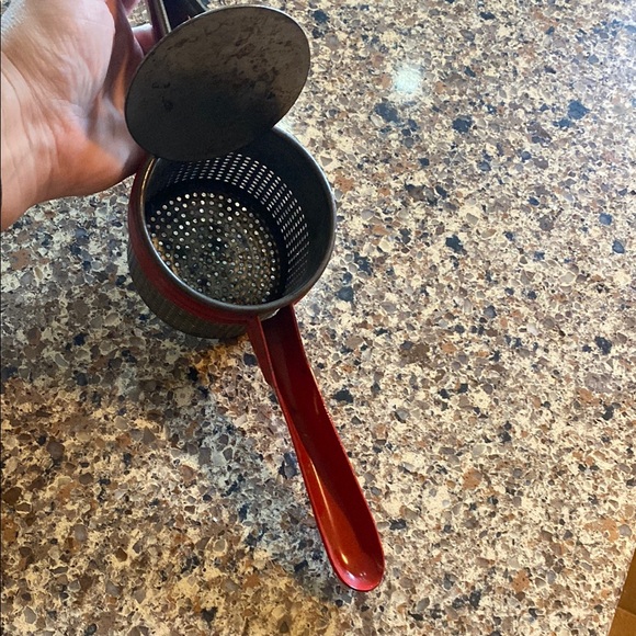 Red Metal Potato Ricer - Picture 2 of 4